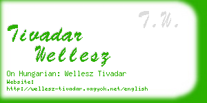 tivadar wellesz business card